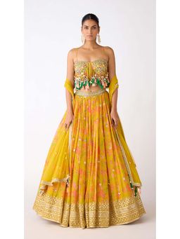 Basanti Kapde aur Koffee - The Amber Radiance Lehenga with Blouse and Dupatta