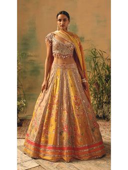 Basanti Kapde aur Koffee - The Ochre Reverie Lehenga with Blouse and Dupatta