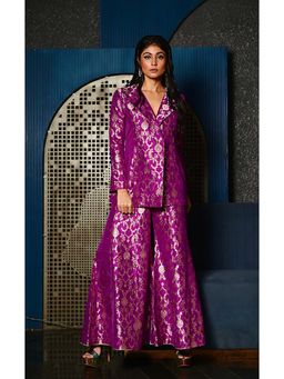 VISHWA - Purple Woven Banarasi Silk Co-Ord Set