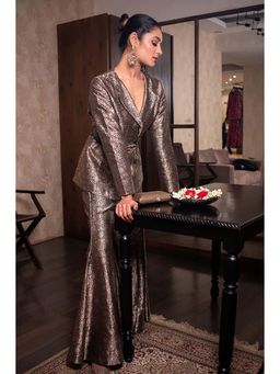 VISHWA - Pragati Pitty In Black Brocade Co-Ord Set