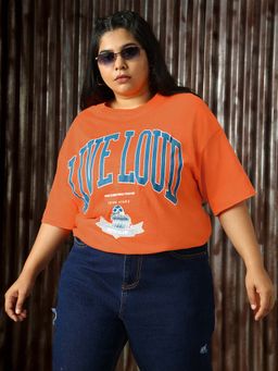 High Star - Women Cotton Printed Oversized Fit T-Shirt