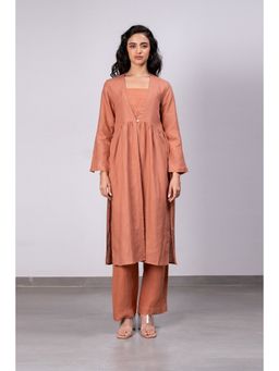 Zebein - Aruba Linen Overlay With Pockets - Sand Brown