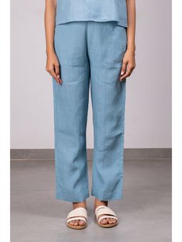 Zebein - Alan Linen Tucks Pants - Icy Blue