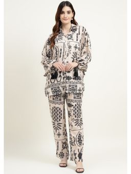 Zari Jaipur - Cream Floral Printed Co-Ord Set