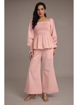 Zari Jaipur - Pink Puff Sleeve Co-Ord Set