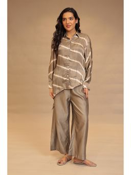 Zari Jaipur - Grey Striped Co-Ord Set