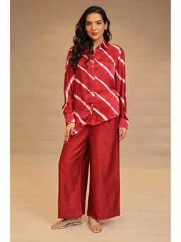 Zari Jaipur - Red Striped Co-Ord Set