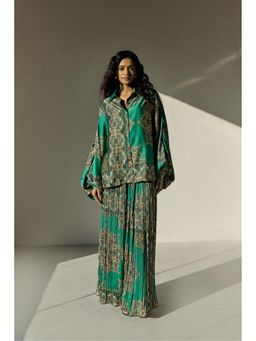 Zari Jaipur - Green Silk Blend Co-Ord Set