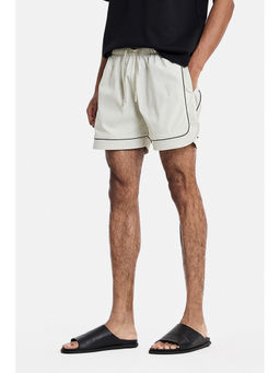 Snitch - Beige Solid Loose Casual Shorts for Men