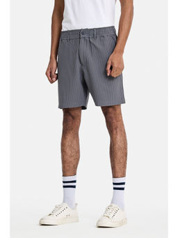Snitch - Dark Grey Stripes Relaxed Casual Shorts for Men