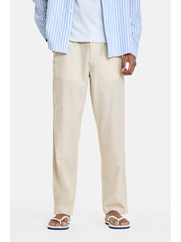 Snitch - Off-White Washed Relaxed Resort/Vacation Trouser for Men