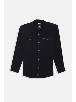 Allen Solly - Boys Navy Slim Fit Textured Casual Shirt