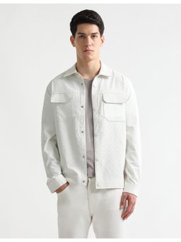Arrow Newyork - Mens Textured Regular Fit Shacket - White