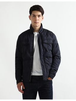 Arrow Sports - Mens Solid Regular Fit Puffer Jacket - Blue