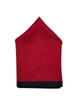 The Tie Hub - Red Microfiber Pocket Square with Black Border