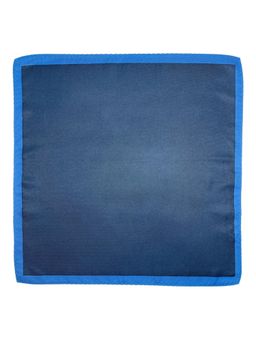 The Tie Hub - Navy Blue Microfiber Pocket Square with Light Blue Border