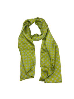 The Tie Hub - Lime Green Floral Silk Scarf