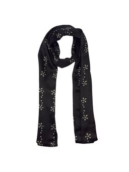 The Tie Hub - Black Floral Silk Scarf