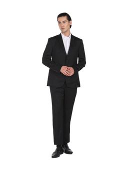 Arrow - Men Black Tailored Regular Fit Solid Two Piece Suit (Set of 2)