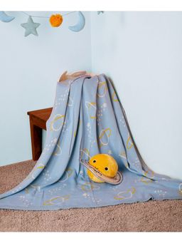 Mi Arcus - 100% Cotton Knitted Lightweight Soft Printed All Weather Blanket 2-6 Y -Blue