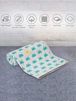 Mi Arcus - Cotton Printed Grey Reversible Soft Dual-Layer Blanket for 2-6 Y 160x120 cm