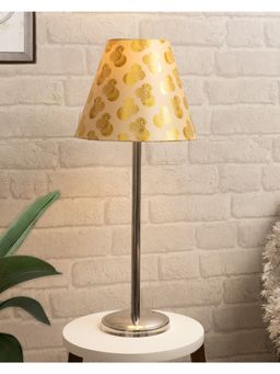 Homesake - Chrome 16" Metal Table Lamp Peacock Shade