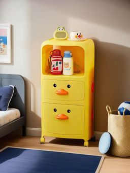 UMAI - Kids Almirah For Clothes (3 Layers)- Yellow