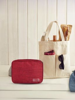 UMAI - 2 Compartments Polyester Travel Organizer- Red