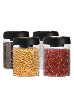 UMAI - Borosilicate Glass Jar With Vacuum Plastic Lid- Pack Of 4- 900Ml