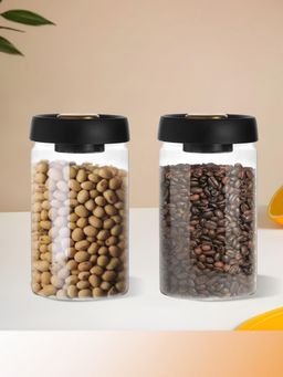 UMAI - Borosilicate Glass Jar With Vacuum Plastic Lid- Pack Of 2- 1200Ml
