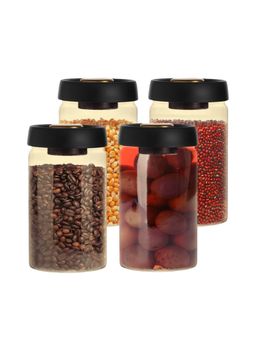 UMAI - Borosilicate Glass Jar With Vacuum Plastic Lid- Pack Of 4- 1200Ml