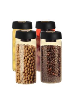 UMAI - Borosilicate Glass Jar With Vacuum Plastic Lid- Pack Of 4- 1800Ml