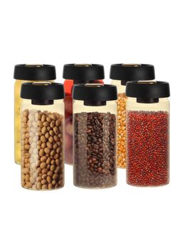 UMAI - Borosilicate Glass Jar With Vacuum Plastic Lid- Pack Of 6- 1800Ml