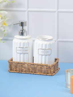 Voncasa - 3 Pcs Bathroom Set White