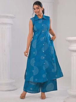 Autumnlane - Iti Teal Cotton Kurta with Pant (Set of 2)