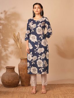 FASHOR - Ethnic Floral Printed Straight Fit Kurta