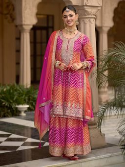 Autumnlane - Neeru Rose Full Heavy Work Premium and Sharara with Dupatta (Set of 3)