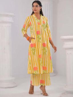 Autumnlane - Sasha Lemon Printed Cotton Kurta and Pant (Set of 2)