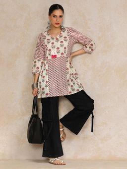 Varanga - Women Ethnic Floral Jaipuri Printed Flared Tunic