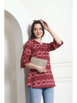 Rajnandini - Women's Red Cotton Printed Kurti