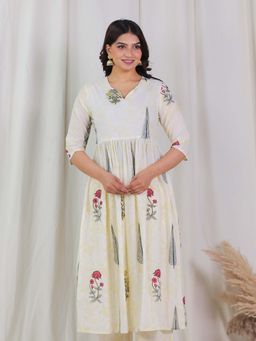 ARAMYA - Soft Cotton Floral Print Kurta