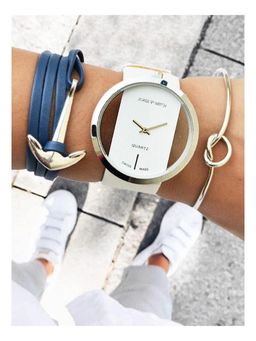 Joker and Witch - Joker & Witch Nautical White Stack Watch With Bracelet For Women (Pack of 3) (JWBS44)