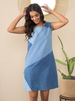 StyleStone - Womens Denim Knee Length Dress