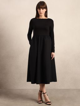 VERO MODA - Black Boat Neck Midi Dress