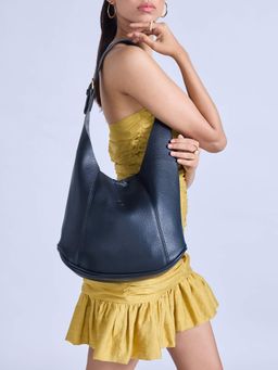 Twenty Dresses by Nykaa Fashion - Black Solid Hobo Bag