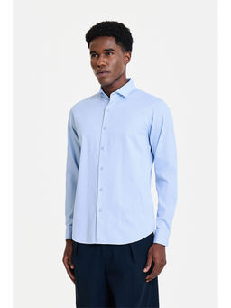 Snitch - Sky Blue Micro Check Full Sleeves Slim Formal Shirt