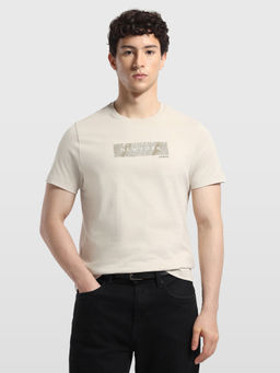 Arrow Newyork - Men'S Printed Printed Regular Fit T-Shirt-Beige