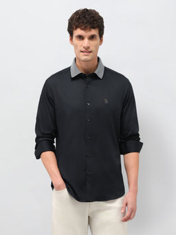 U.S. Polo Assn. Denim Co. - Men'S Satin Solid Shirt-Black