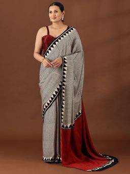 Taashi - Monochrome Horizon Saree