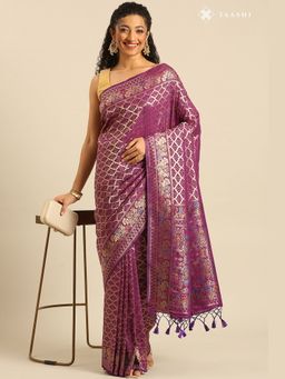 Taashi - Plum Aangan Saree